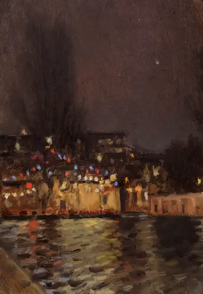 Canal saint martin la nuit, Paris 