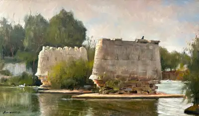 Vieux pont cassé. Normandie 